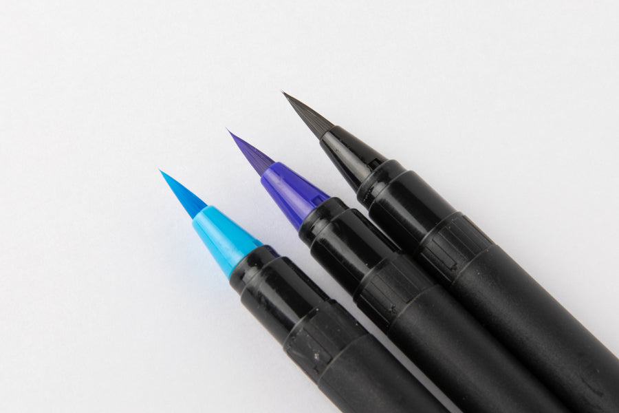 Calligraphy Brush Pen Set Blue