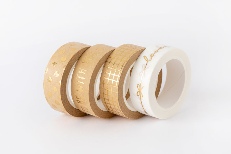 Masking Tape Gold Foil Lettering 15mm