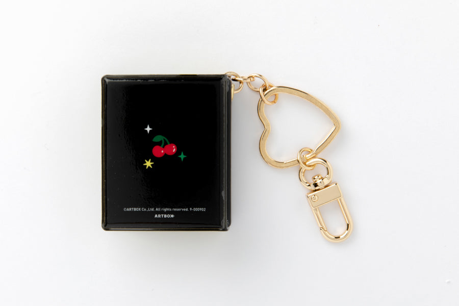 Mini Photo Album Keyring Cherry Bear Black