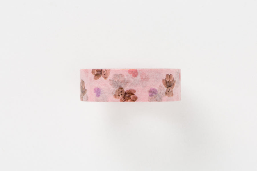 Masking Tape Brown Bear Pink 15mm