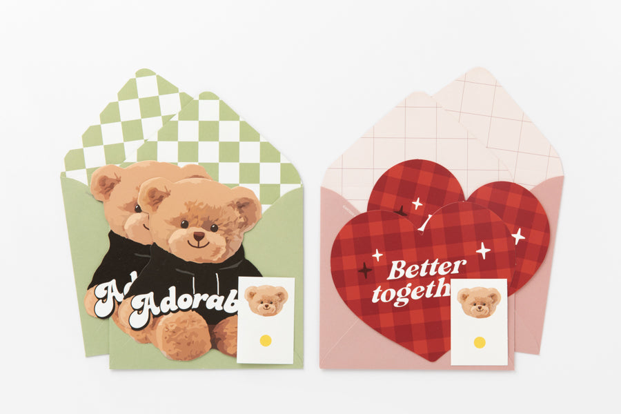 Card Set Teddy Bear & Heart