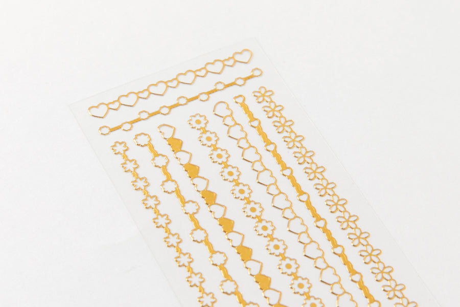 Seal Sticker Heart Loop Gold Foil