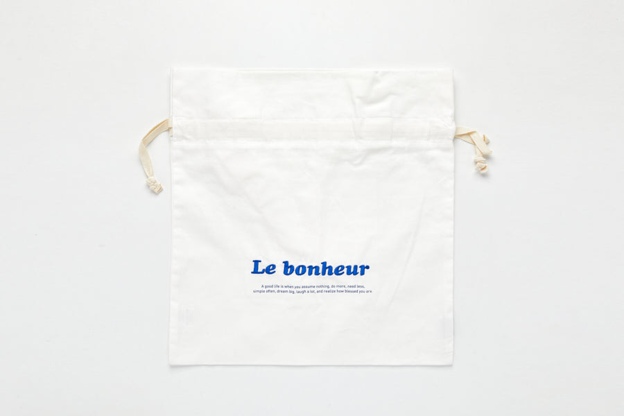 Eco Bag "Le Bonheur" String White