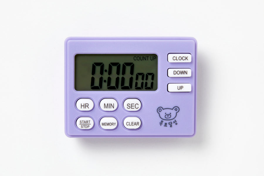 Clip Stopwatch Bear Purple