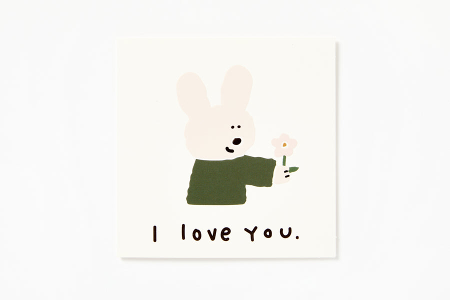 Simple Card I love you Flower Rabbit