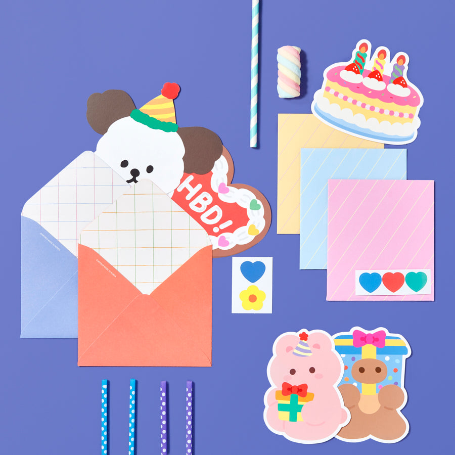 Card Set HBD Puppy & Cake