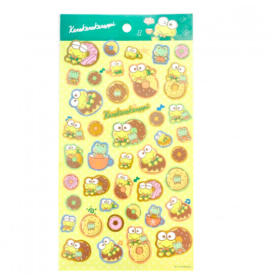Sanrio Gold Accent Sticker Keroppi Donut