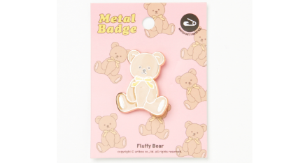 Metal Badge Bear Yellow Ribbon