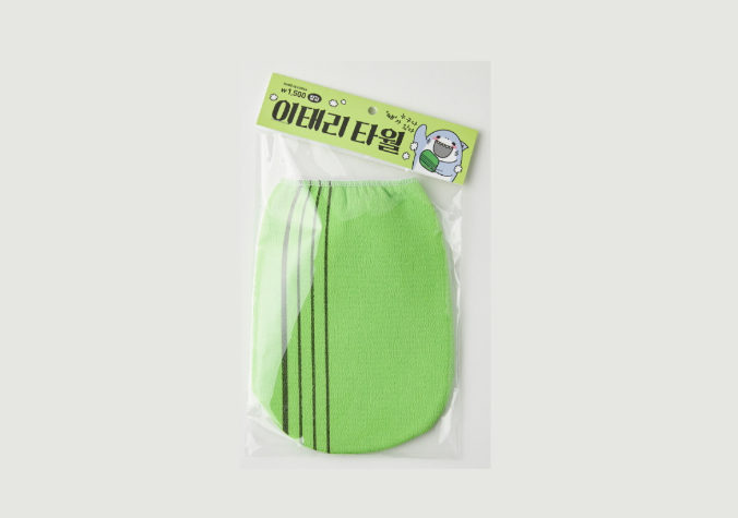 Bath Towel Glove Round Green