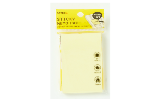 Sticky Memo Pad Simple Yellow S