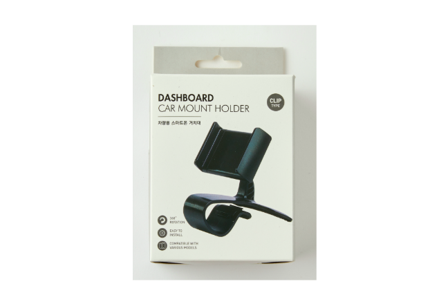 Dashboard Clip Car Phone Holder Black