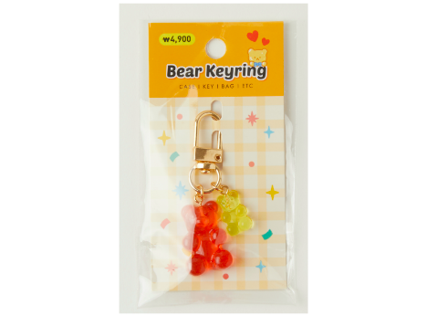Bear Keyring Red-Yellow