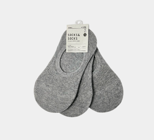 Fake Socks Set 3P Light Grey Women