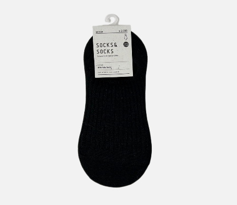 Rib Fake Socks Black