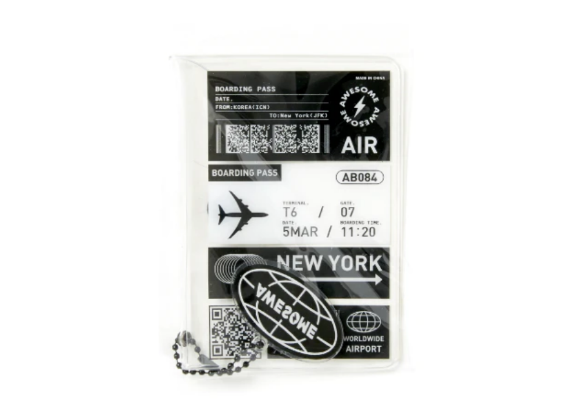 Card Case Keyring PVC Boarding Pass New York
