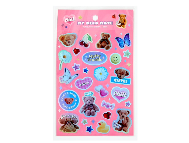 Sticker Holo Bear Pink