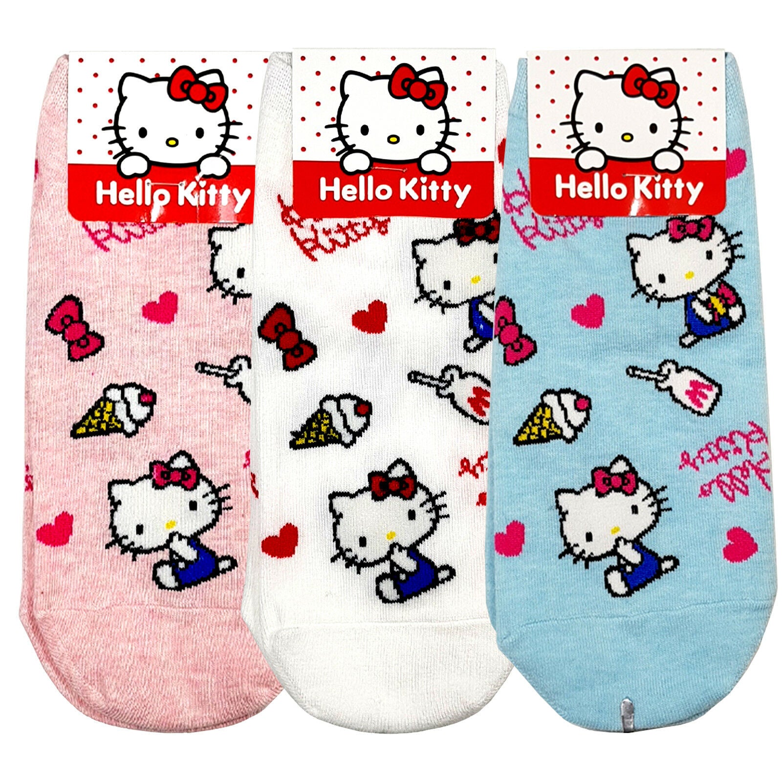 Hello Kitty Socks Ice Cream & Milk Blue